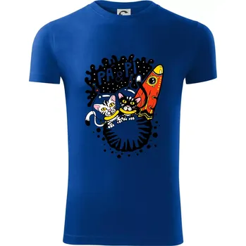 Pá a Pi z kočičí planety (Pecka Design) - Viper FIT - Pánské zůžené tričko - 3XL ( Královská modrá )
