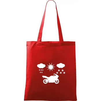 Motorkář za každého počasí - silnice - Taška bavlněná - 42 x 38 cm ( Červená )