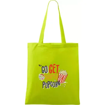 Go get some popcorn - Taška bavlněná - 42 x 38 cm ( Limetková )