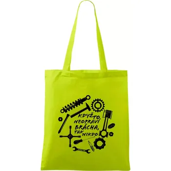 Automechanik - Když to neopraví brácha - Taška bavlněná - 42 x 38 cm ( Limetková )
