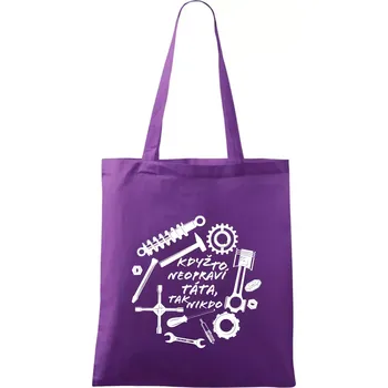 Nákupní taška Automechanik - Když to neopraví táta - Taška bavlněná - 42 x 38 cm ( Fialová )