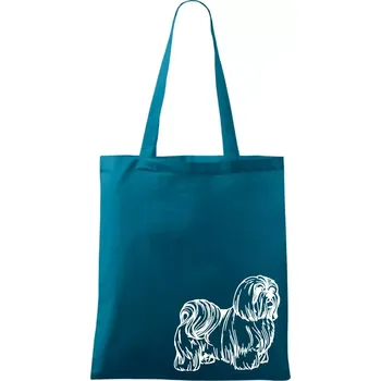 Shih-tzu - chlupatý - Taška bavlněná - 42 x 38 cm ( Petrolejová )