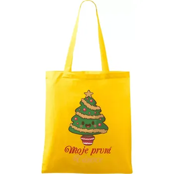Moje první Vánoce stromek - Taška bavlněná - 42 x 38 cm ( Žlutá )