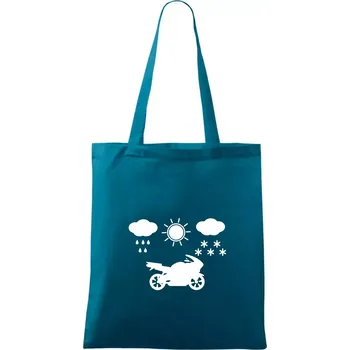 Motorkář za každého počasí - silnice - Taška bavlněná - 42 x 38 cm ( Petrolejová )