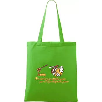 Včela - lžička medu - Taška bavlněná - 42 x 38 cm ( Apple Green )