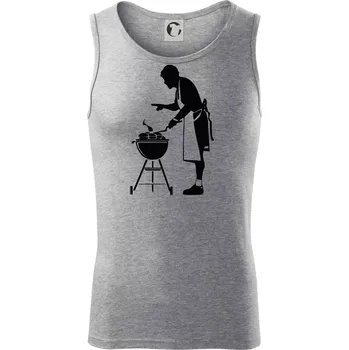 Grilování - Kuchař - Tílko pánské Core - XL ( Tmavě šedý melír )