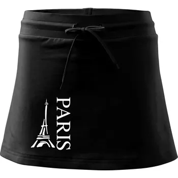 Dámské oblečení Paris nápis Eiffelovka na výšku - Sportovní sukně - two in one - S ( Černá )
