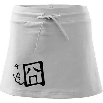 Dámská sukně Čínský symbol - smutný - Sportovní sukně - two in one - M ( Bílá )