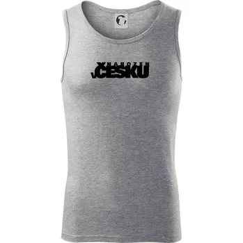 Nápis - Narozen v Česku - Tílko pánské Core - M ( Tmavě šedý melír )