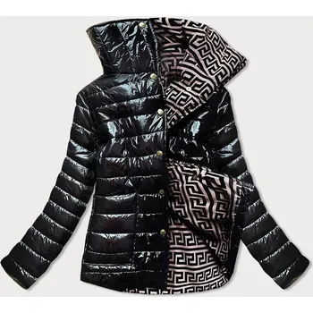 Černá krátká dámská bunda s vysokým stojáčkem (650art) odstíny černé uni velikost