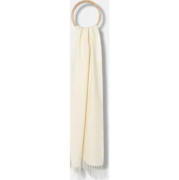 Šála Vlněná šála Weekend Max Mara SCOGLIO dámská, béžová barva, hladká, 2525546105600 01X, vel. ONE SIZE