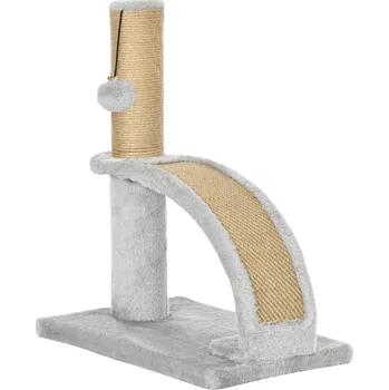 Škrabadlo PawHut malé s masážní a škrabací deskou, šedé škrabadlo pro milovníky koček, stabilní a prostorově úsporné | Aosom.de