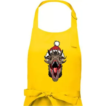 Kuchyňská zástěra Vánoční drak (Pecka design) - Dámská zástěra na vaření - Univerzální velikost ( Žlutá )