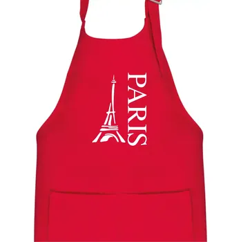 Kuchyňská zástěra Paris nápis Eiffelovka na výšku - Dětská zástěra na vaření - Univerzální velikost ( Červená )