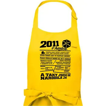 Kuchyňská zástěra 2011 v kostce - Dámská zástěra na vaření - Univerzální velikost ( Žlutá )