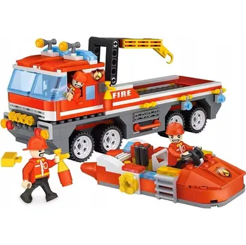 ostatní stavebnice Stavebnice Cogo 4136 Hasiči - auto a loď hasičů 354 dílů