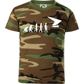 Chlapecké tričko Evoluce rogalo - Dětské maskáčové triko - 146 cm/10 let ( Hnědý maskáč )