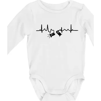 Ekg osvětlovač - spoty - Body kojenecké s dlouhým rukávem - Dlouhý r. 3-6 měs ( Bílá )