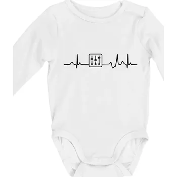Ekg zvukař - mixpult - Body kojenecké s dlouhým rukávem - Dlouhý r. 3-6 měs ( Bílá )