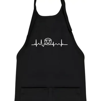 Kuchyňská zástěra Ekg ovce - Dětská zástěra na vaření - Univerzální velikost ( Černá )