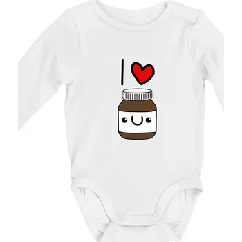 I love nugeta - Body kojenecké s dlouhým rukávem - Dlouhý r. do 3 měs ( Bílá )
