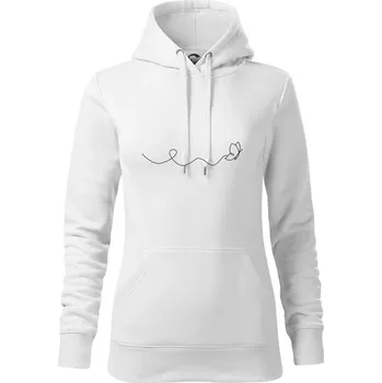 Dámská mikina Dráha letu motýla - vlnovka - Mikina dámská Cape s kapucí - XL ( Bílá )