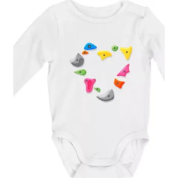 Lezení na stěně - srdce - Body kojenecké s dlouhým rukávem - Dlouhý r. do 3 měs ( Bílá )