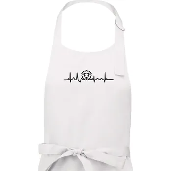 Kuchyňská zástěra Ekg ovce - Pánská zástěra na vaření - Univerzální velikost ( Bílá )