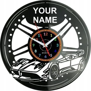 Hodiny Staré Italské Auto Vaše Jméno Nástěnné Hodiny Vinylová Deska Moderní