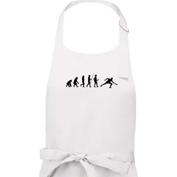 Kuchyňská zástěra Evoluce stolní tenis - Pánská zástěra na vaření - Univerzální velikost ( Bílá )