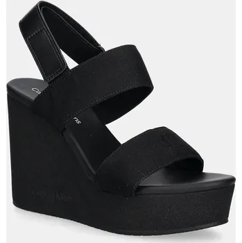 Dámská obuv Sandály Calvin Klein Jeans WEDGE SANDAL WEBBING IN YW0YW01790 černá 99X, EUR 40