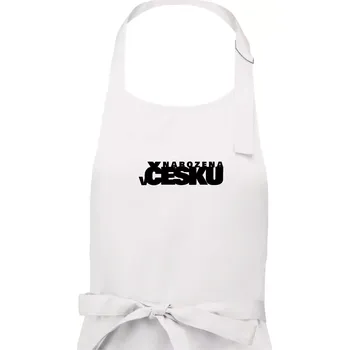 Kuchyňská zástěra Nápis - Narozena v Česku - Dámská zástěra na vaření - Univerzální velikost ( Bílá )