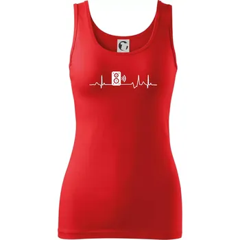 Dámské tričko Ekg reprobedna - Dámské tílko - XL ( Červená )