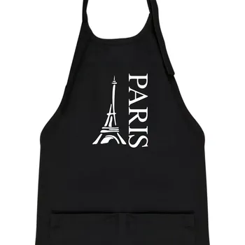 Kuchyňská zástěra Paris nápis Eiffelovka na výšku - Dětská zástěra na vaření - Univerzální velikost ( Černá )