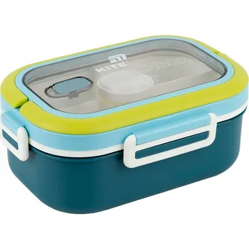 Svačinový box Obědový box s přihrádkami, svačinový box s příborem a držadlem 1100 ml KITE