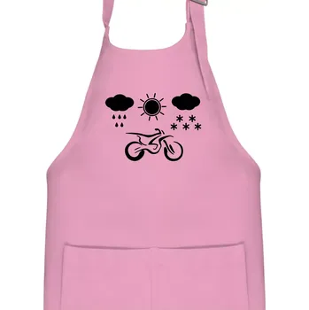 Kuchyňská zástěra Motorkář za každého počasí - enduro - Dětská zástěra na vaření - Univerzální velikost ( Růžová )