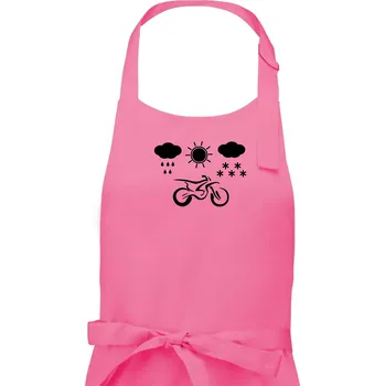 Kuchyňská zástěra Motorkář za každého počasí - enduro - Pánská zástěra na vaření - Univerzální velikost ( Růžová )