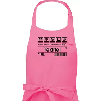 Kuchyňská zástěra Čárový kód - Ředitel - Pánská zástěra na vaření - Univerzální velikost ( Růžová )