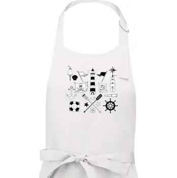 Kuchyňská zástěra Ikony - mořeplavec - Pánská zástěra na vaření - Univerzální velikost ( Bílá )