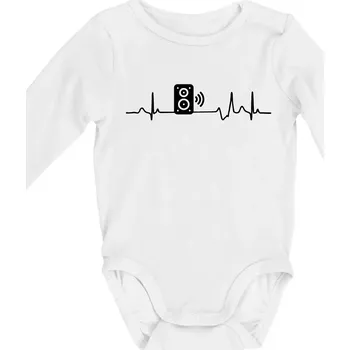 Kojenecký body Ekg reprobedna - Body kojenecké s dlouhým rukávem - Dlouhý r. do 3 měs ( Bílá )