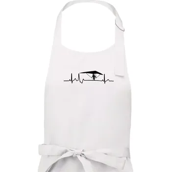 Kuchyňská zástěra EKG rogalo - Pánská zástěra na vaření - Univerzální velikost ( Bílá )