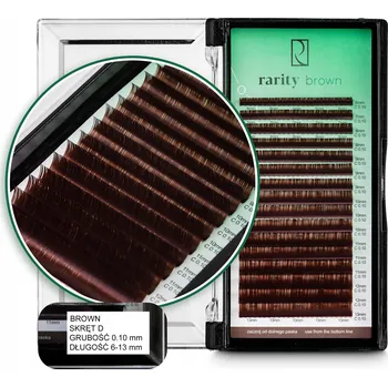 Umělé řasy UMĚLÉ ŘASY Rarity Brown Lashes zatočení D | 0,10mm | 6-13mm MIX