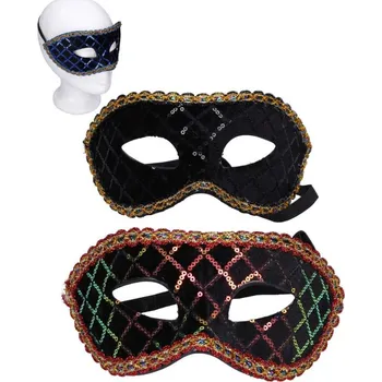 Karnevalová maska KARNEVAL Maska škraboška třpytivá s flitry na obličej 3 barvy