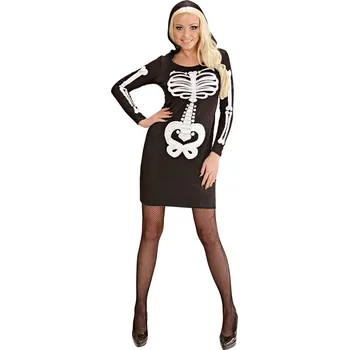Karnevalový kostým Dámský kostým kostlivec s kápí - S