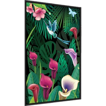 Obraz Plakát Kolibřík Barevné tropické ROSTLINY 50x70