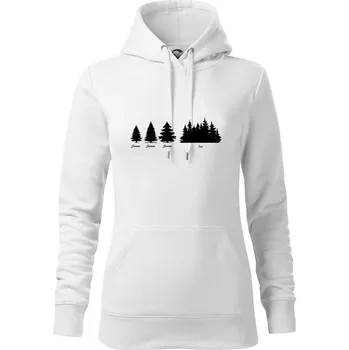 Dámská mikina Evoluce lesa - Mikina dámská Cape s kapucí - XL ( Bílá )