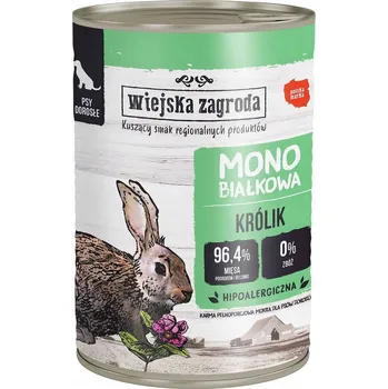 Krmivo pro hlodavce Vlhké krmivo Wiejska Zagroda monoproteinová králík 0,4 kg