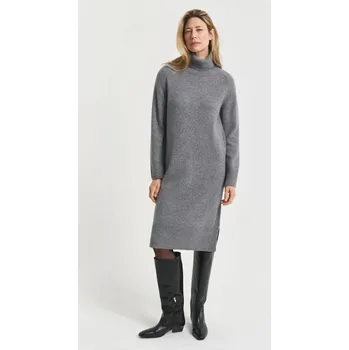 Dámské šaty ŠATY GANT DETAIL TURTLENECK DRESS CHARCOAL MELANGE