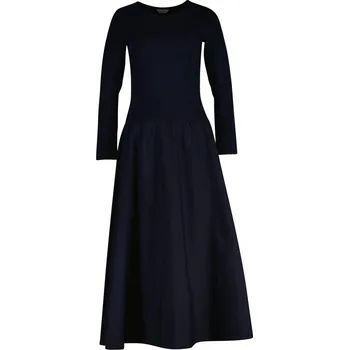 Dámské šaty ŠATY GANT MIDI JERSEY WOVEN COMBO LS DRESS EVENING BLUE
