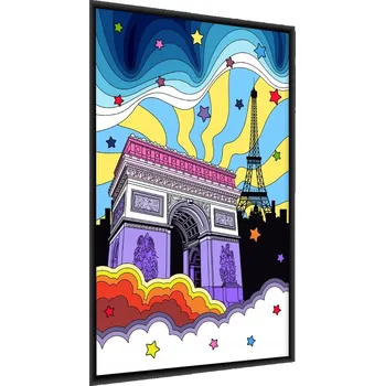 Obraz Plakát Vítězný oblouk Eiffelova věž VINTAGE 50x70 v rámu 50 x 70 cm